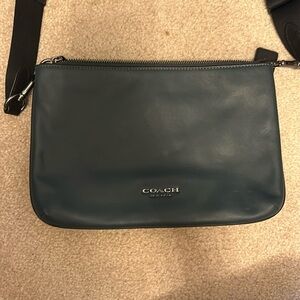 Coach crossbody bag in green and brown print